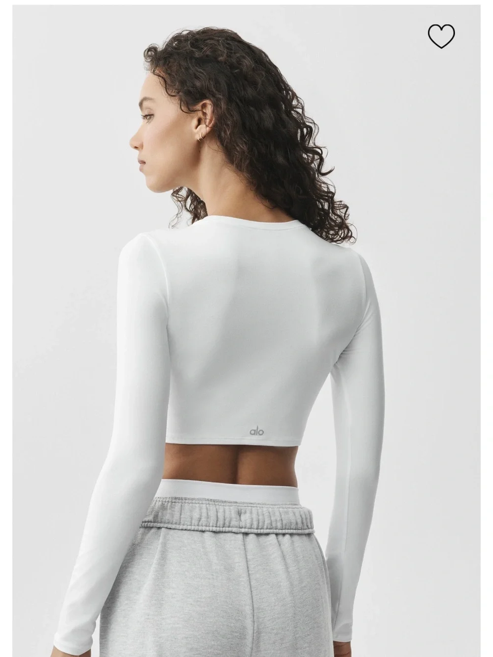 Alosoft Crop Finesse Long Sleeve - white